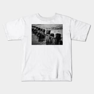 Ocean Ruins In Black And White Kids T-Shirt